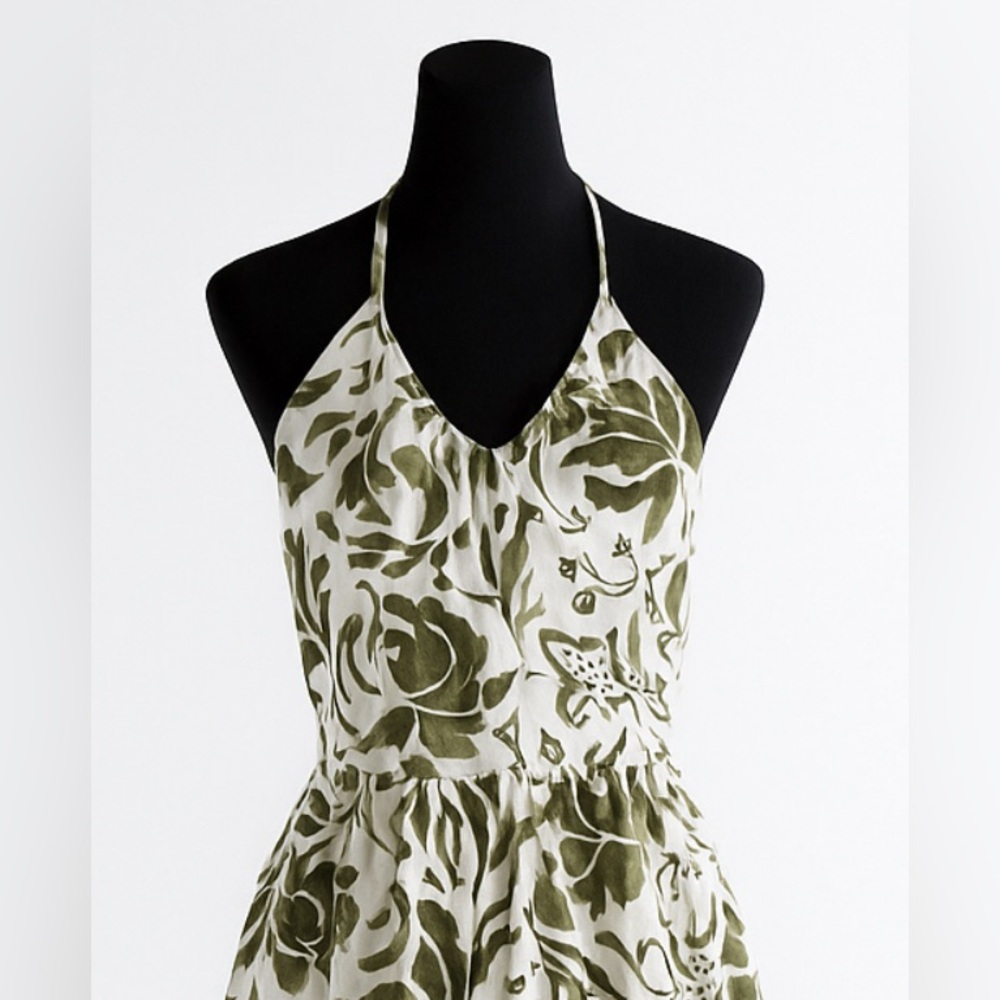 1.STATE Sea Spray Floral Tropical Halter Maxi Dress Size XS 100% Cotton NWT - Picture 4 of 10
